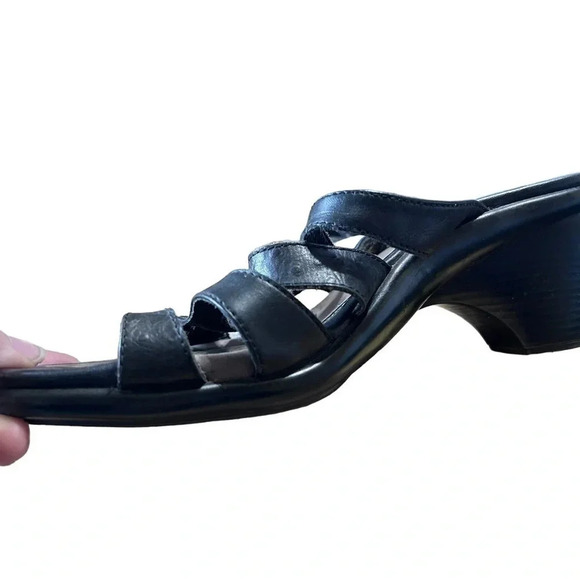 Dansko Slip on Strappy Sandals Size 39 black leather - Picture 7 of 12